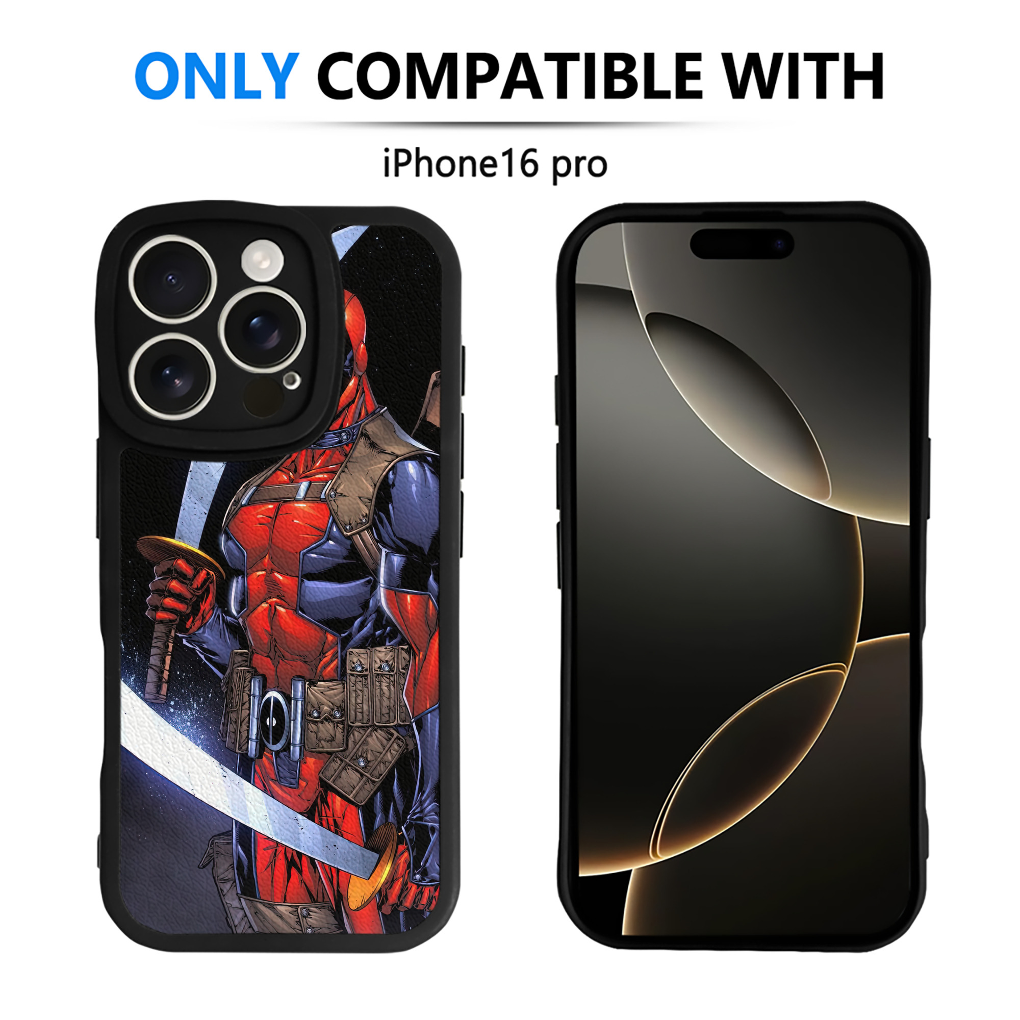 （画像用） Deadpool デッドプール 【iPhone 16シリーズ対応】シリコンスマホケース（レザー調） 材質：シリコン